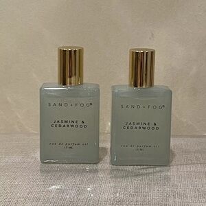 Sand + Fog Set of 2 Jasmine & Cedarwood 15ml Scented Body Oil Rollerball